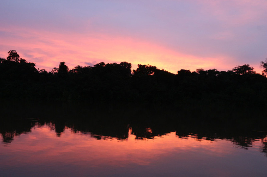 sunset in colombian amazon, 2012